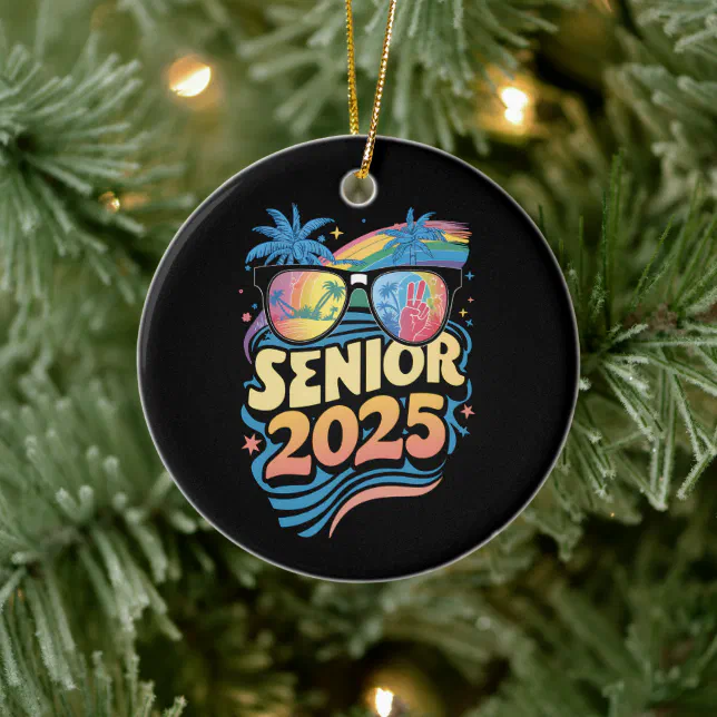 Retro Senior 2025 Class Of 2025 Graduation Ceramic Ornament | Zazzle