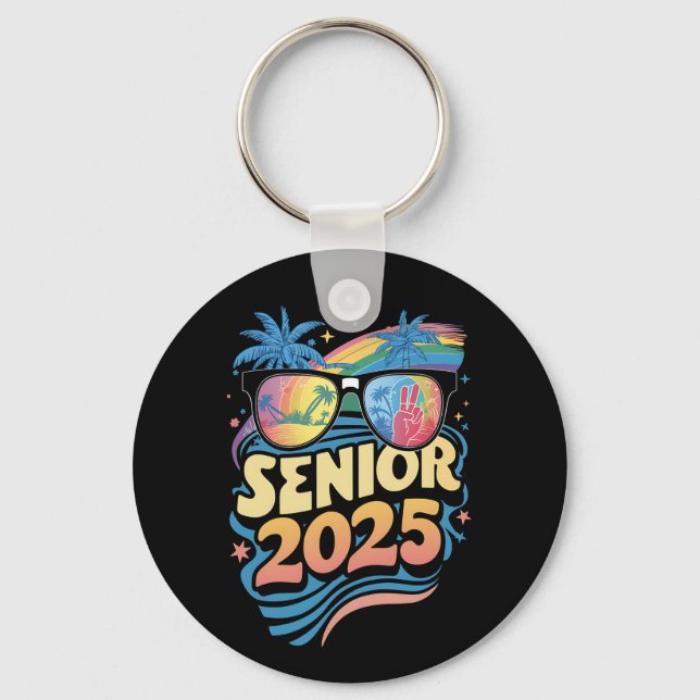 Retro Senior 2025 Class Of 2025 Graduation Keychain (Front)