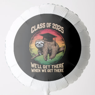 Retro Senior Class Of 2025 Sloth Cap Graduation Balloon
