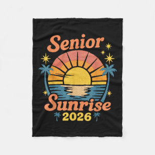 Retro Senior Sunrise 2026 High School Cl Of 2026 Fleece Blanket