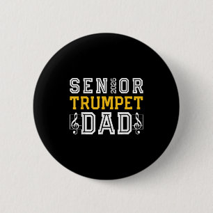 Retro Senior Trumpet Dad 2026 Marching Band Cl Of Button