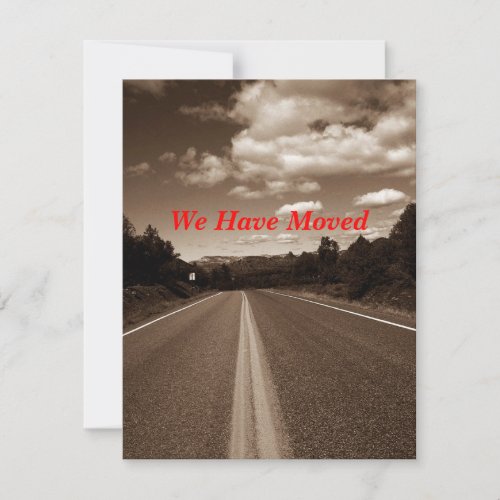 Retro Sepia Highway We've Moved Move Announcement