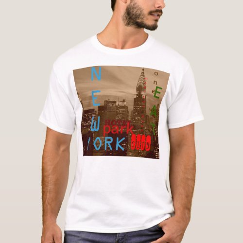 Retro Sepia New York City T_Shirt