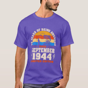 Retro September 1944 78 Year Old Fishing Lover 78t T-Shirt