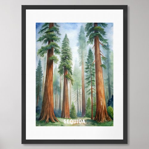 Retro Sequoia National Park Framed Art