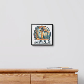 retro Sequoia National Park Giant Sequoia Trees Peel And Stick Photo Tile