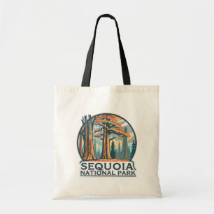retro Sequoia National Park Giant Sequoia Trees Tote Bag