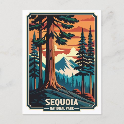 Retro Sequoia National Park Postcard
