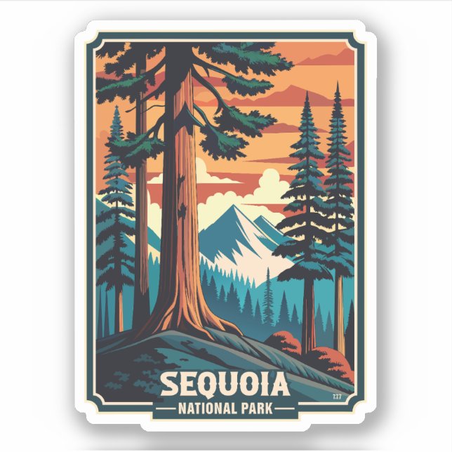 Retro Sequoia National Park Sticker (Front)