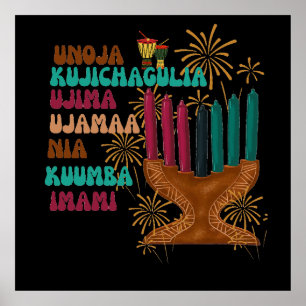 Retro seven principles of Kwanzaa Poster