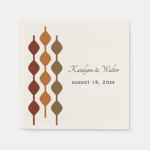 Retro Seventies 1970s Geometric Wedding Napkins
