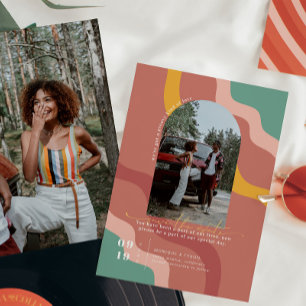 Retro Seventies Arch Photo Save the Date