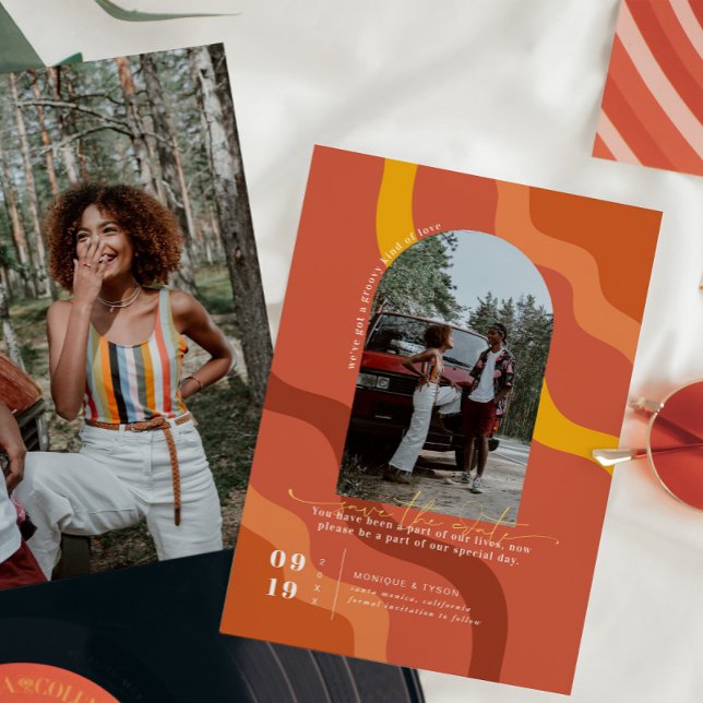 Retro Seventies | Arch Photo Save the Date (Creator Uploaded)