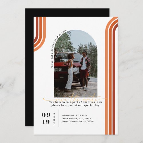 Retro Seventies  Arch Photo Save the Date