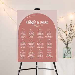 Retro Seventies Arched Wedding Table Seating Foam Board