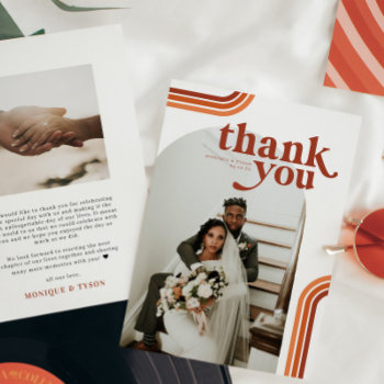 Retro Seventies | Photo Wedding Thank You by IYHTVDesigns at Zazzle