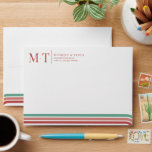 Retro Seventies | Pre-Addressed Photo Lined Envelo Envelope<br><div class="desc">Stylish retro lettering paired with clean modern typefaces on a background color of your choice. Add your photo on the inside for an extra personalized touch. It's a great way to show off your engagement photos for any pre-wedding festivities like engagement parties, showers, and more. Trying to get guests excited...</div>