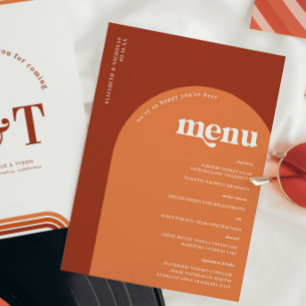 Retro Seventies Typography   Wedding Menu