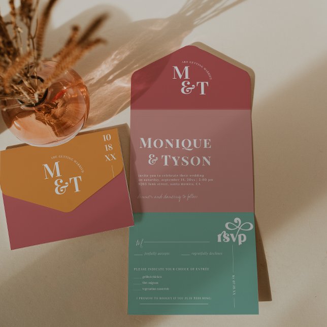 Retro Seventies Wedding | All In One Invitation (Creator Uploaded)