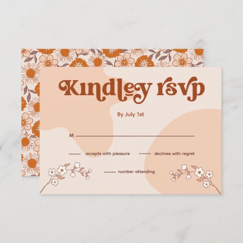 Retro Seventies Wedding RSVP Announcement