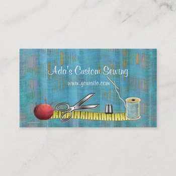 Retro Sewing Business Card by profilesincolor at Zazzle