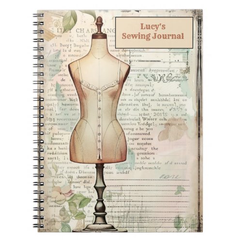 Retro Sewing Journal Tailors Dummy