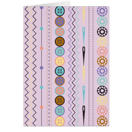 Retro Sewing Stripe Card