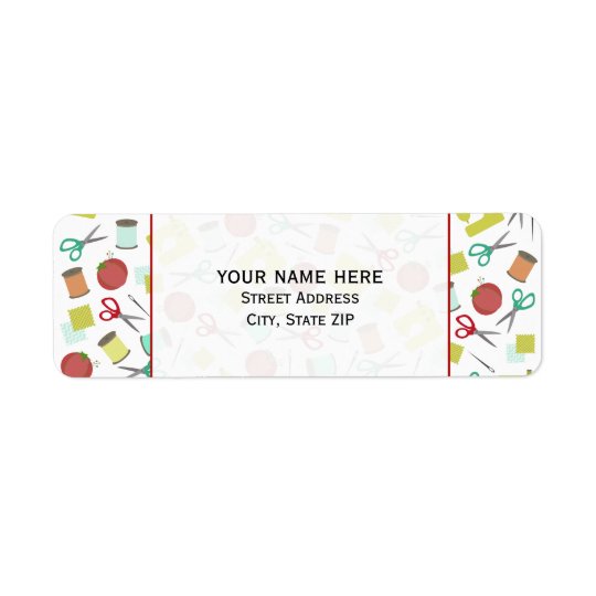Retro Sewing Themed Address Label
