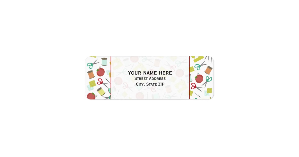 Retro Sewing Themed Address Label Zazzle