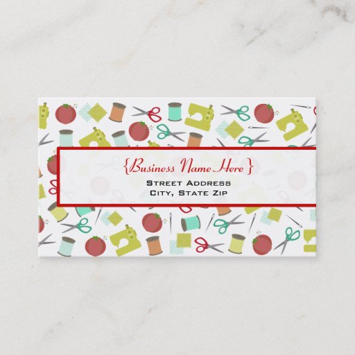 Customizable Retro Sewing Themed Business Card