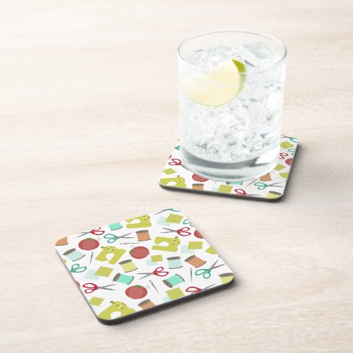 Retro Sewing Themed Cork Coasters