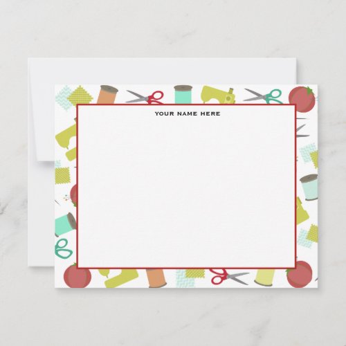 Retro Sewing Themed Flat Notecards