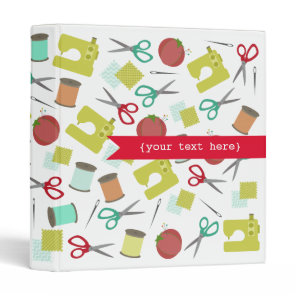 Retro Sewing Themed Personalized Binder