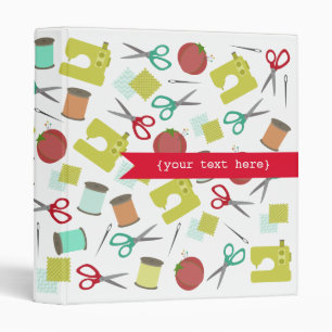 Retro Sewing Themed Personalized Binder