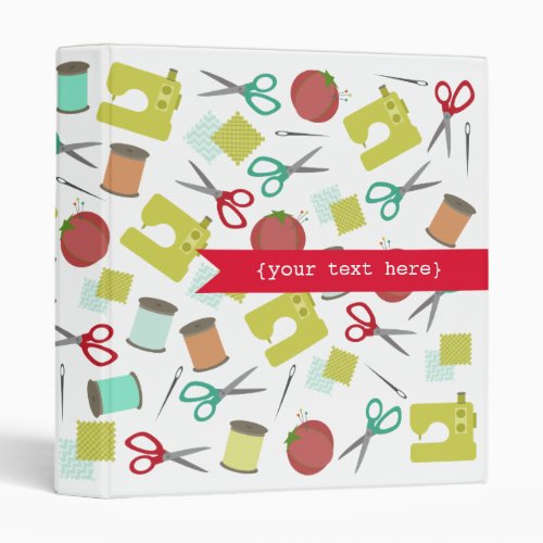 Retro Sewing Themed Personalized Binder