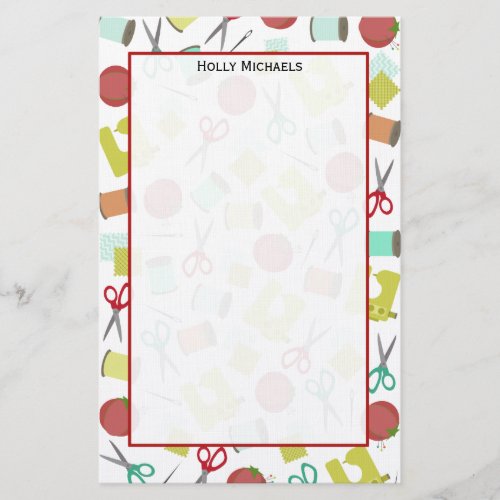 Retro Sewing Themed Stationery