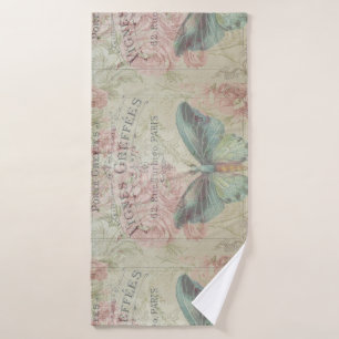 retro,shabby chic,vintage,country rustic,florals,b bath towel