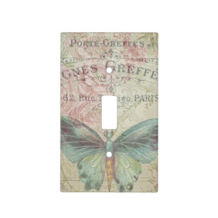 retro,shabby chic,vintage,country rustic,florals,b light switch cover
