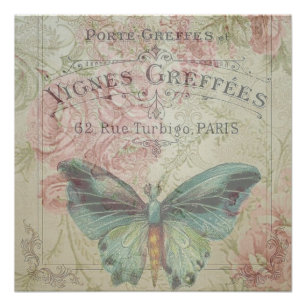 retro,shabby chic,vintage,country rustic,florals,b poster