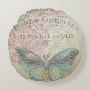 retro,shabby chic,vintage,country rustic,florals,b round pillow