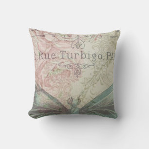 retro,shabby chic,vintage,country rustic,florals,b throw pillow