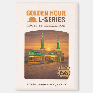 Retro Shamrock Texas Route 66 Landmark Art Magnet