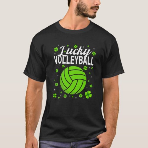 Retro Shamrock Volleyball Lover Sport St Patricks T_Shirt