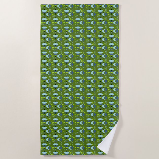 Retro Shapes Beach Towel (Front)