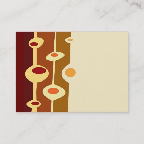 retro shapes brown yellow orange business cards