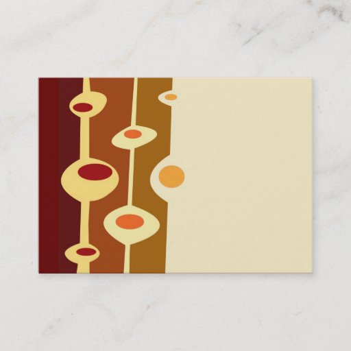 Customizable retro shapes brown yellow orange business cards