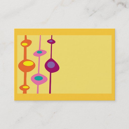 Customizable retro shapes citrus candy colors business card template