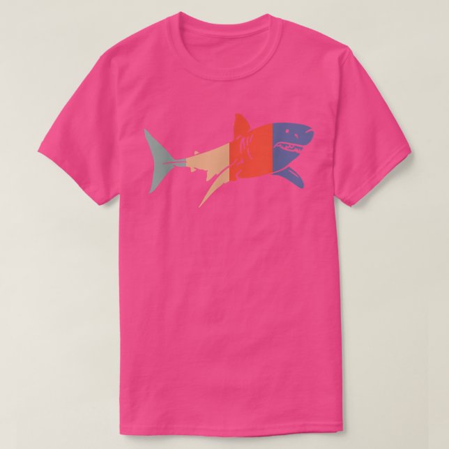 Retro shark white shark Save the Sharks  T-Shirt (Design Front)