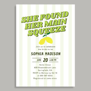 Retro She Found Her Main Squeeze Bridal Shower Invitation