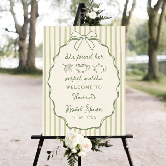Retro She Found Her Perfect Matcha Bridal Shower Foam Board